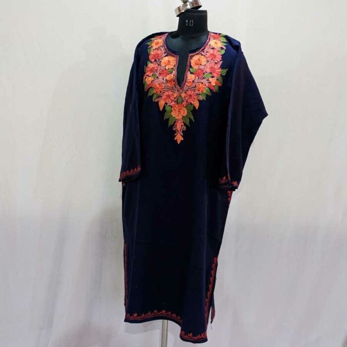 Blue Wazul Posh Cashmilon Ari Pheran - Image 2