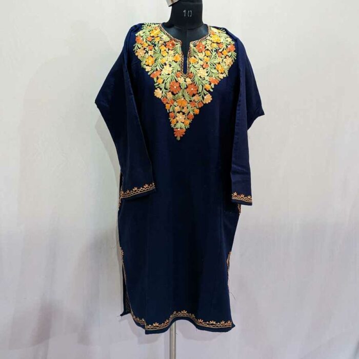 Blue Sabz Posh Cashmilon Ari Pheran