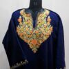 Navy Blue Cashmilon Pheran with orangish Ari