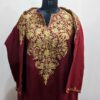 Maroon Front Back N Cashmilon Ari Pheran