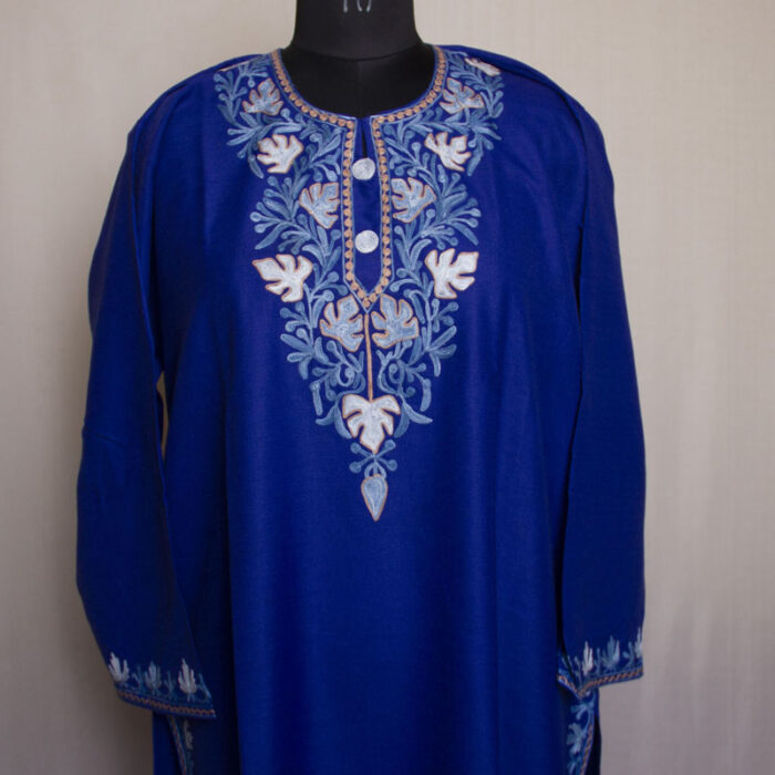 Dark Blue Chinari Ruby Cotton Aari Kurta
