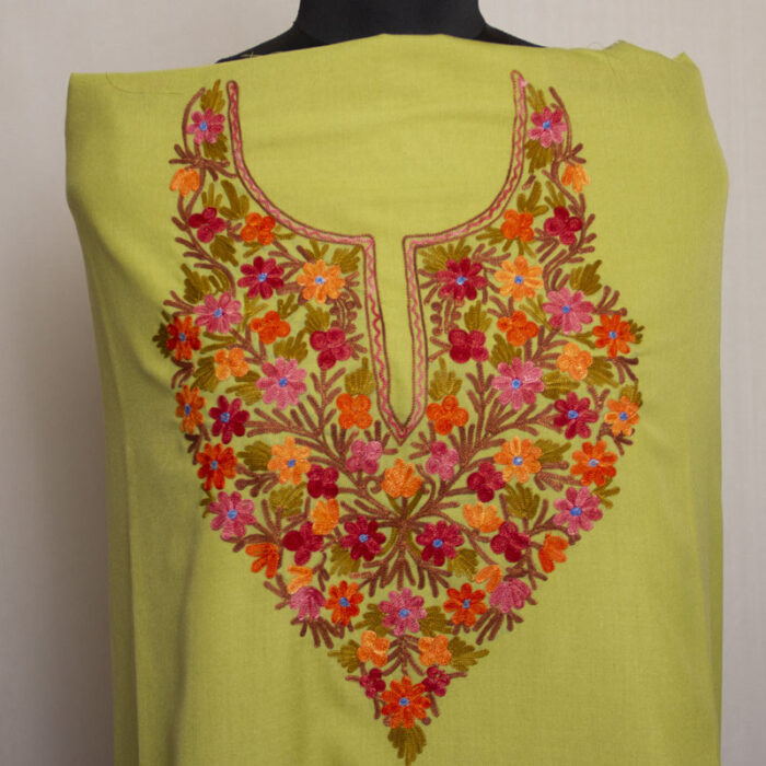 Green Cotton Aari Work 2Pc Suit
