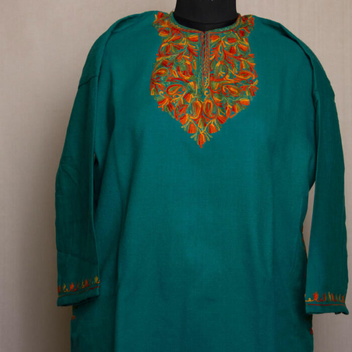 Green Cashmilon Short Pheran (L40)