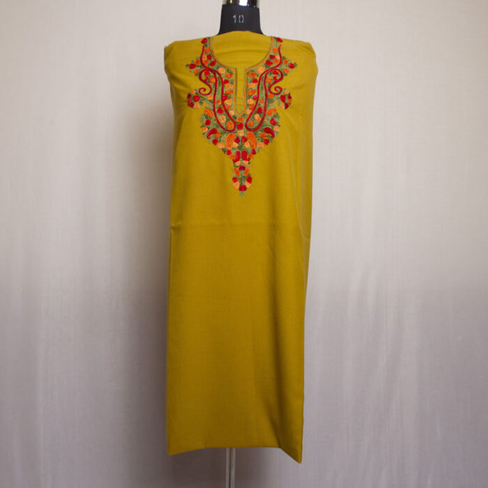 Mustard Cotton Aari Work 2Pc Suit - Image 2