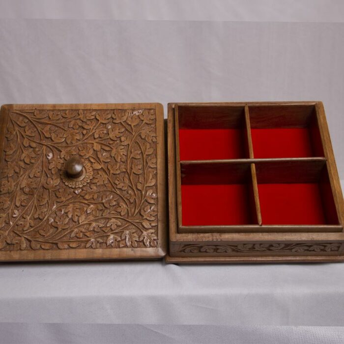 Shahi Kashmir Walnut Wood Dry Fruit Box - Image 2