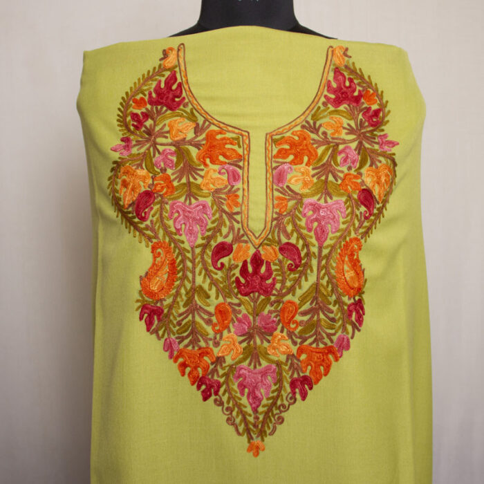 Green Posh Cotton Aari Work 2Pc Suit