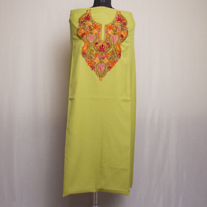 Green Posh Cotton Aari Work 2Pc Suit - Image 2