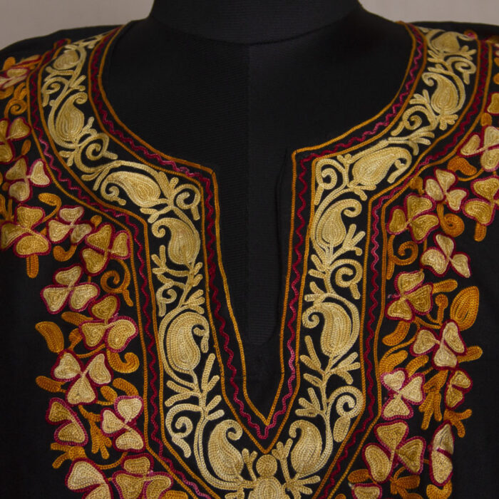 Black Mache Summer Cool Cotton Aari Kurta - Image 3