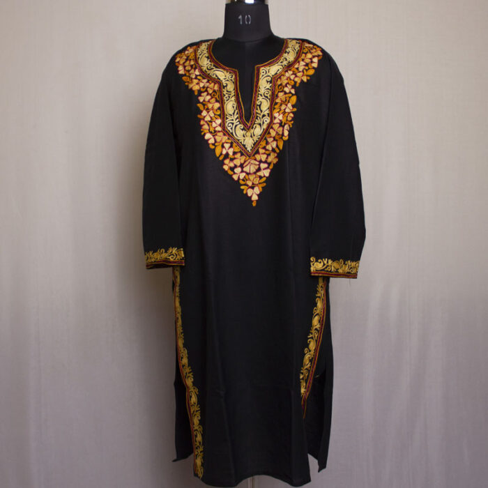 Black Mache Summer Cool Cotton Aari Kurta - Image 2