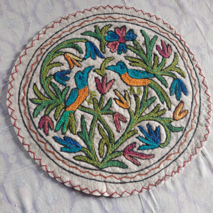 Round Rug pad, Meditation mat | 24" chair pad, hand felted wool"Namda