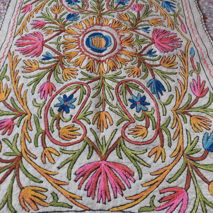 6×4Ft Shahi Pure Wool Handmade Aari Embroidered Namda Rug - Image 3