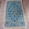 Blue on White Pure Wool Handmade Aari Embroidered 6×4Ft Namda Rug