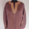 Brown Cotton Summer Pheran with Tilla Work