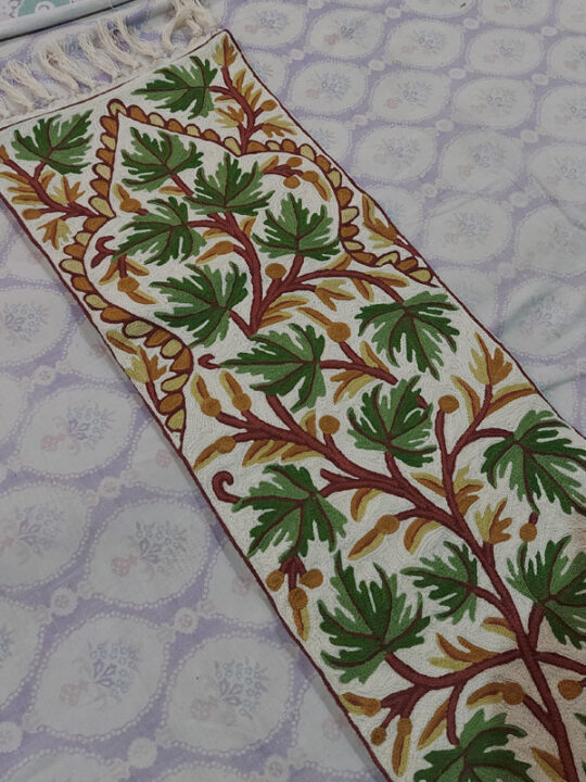 Sabz Chinari Wool Handmade Runner 4x2