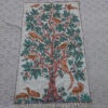 Kashmiri Large Handmade Tree of Life 5ft Silk Wall Hanging, Chain-Stitch Tapestry Rug