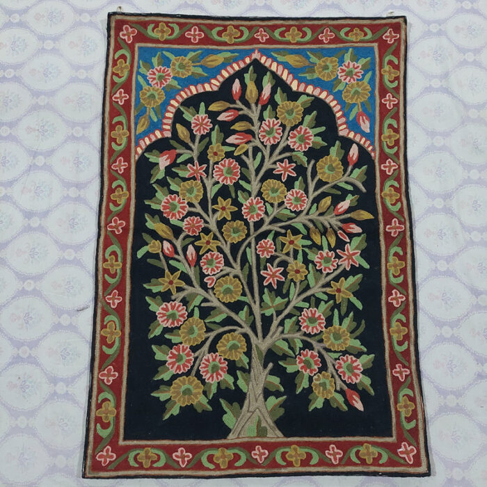 Tree of Life 3ft Wall Hanging, Kashmir Wool Handmade Tapestry Rug