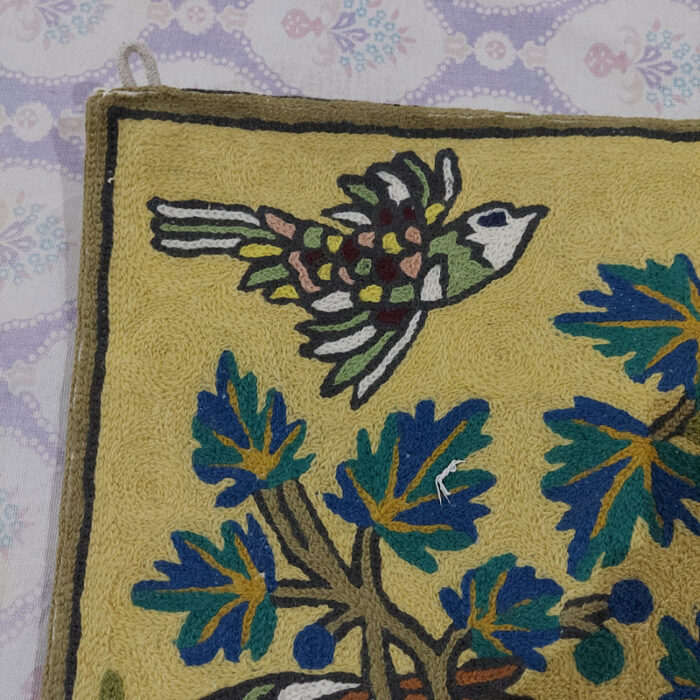 Kashmiri Tree of Life Chainstitch Wool Wall Hanging 3x2 - Image 3