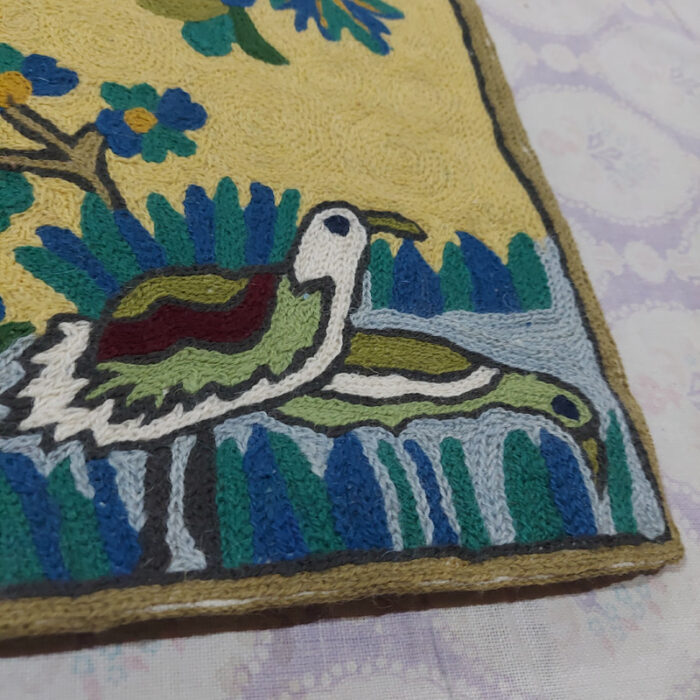 Kashmiri Tree of Life Chainstitch Wool Wall Hanging 3x2 - Image 4