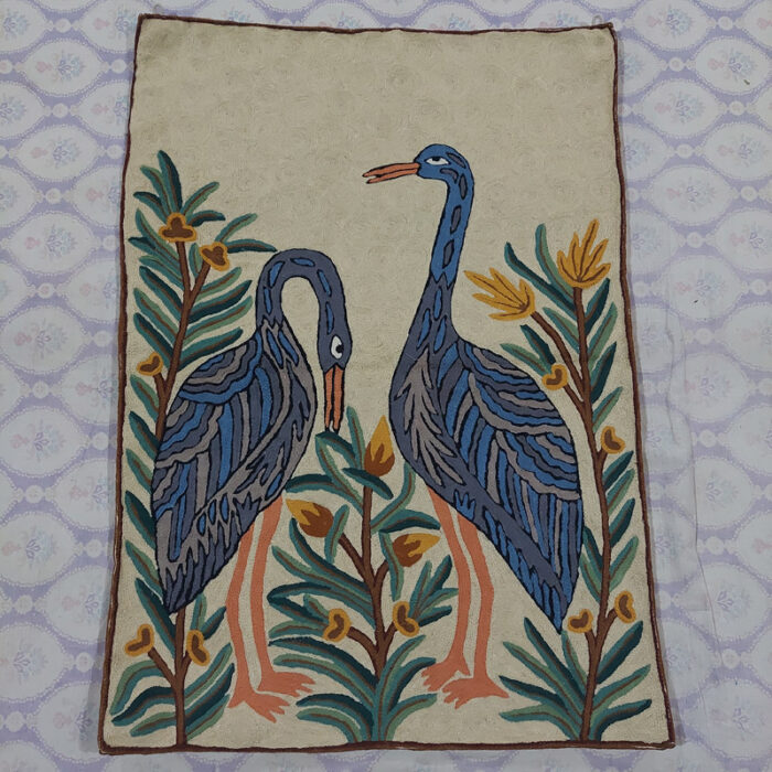 Kashmiri Wool Crane Wall Art/Hanging 3x2