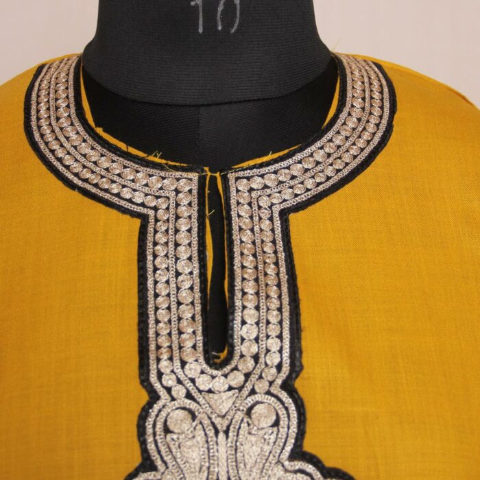 Mustardish Yellow Ruby Cotton Tilla Kurta - Image 3