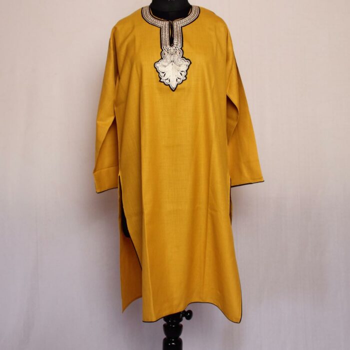 Mustardish Yellow Ruby Cotton Tilla Kurta - Image 2