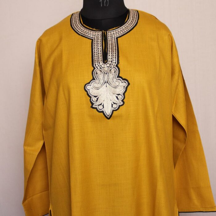 Mustardish Yellow Ruby Cotton Tilla Kurta