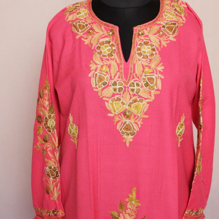 Pink Summer Cool Cotton Aari Kurta