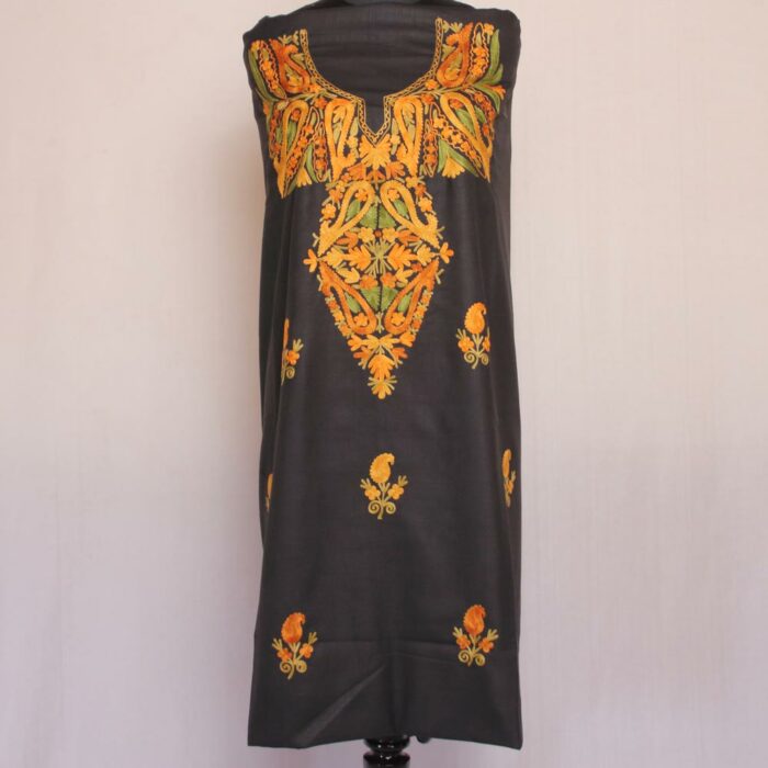 Black Botidar Ruby Cotton 2pc Suit with Aari Work