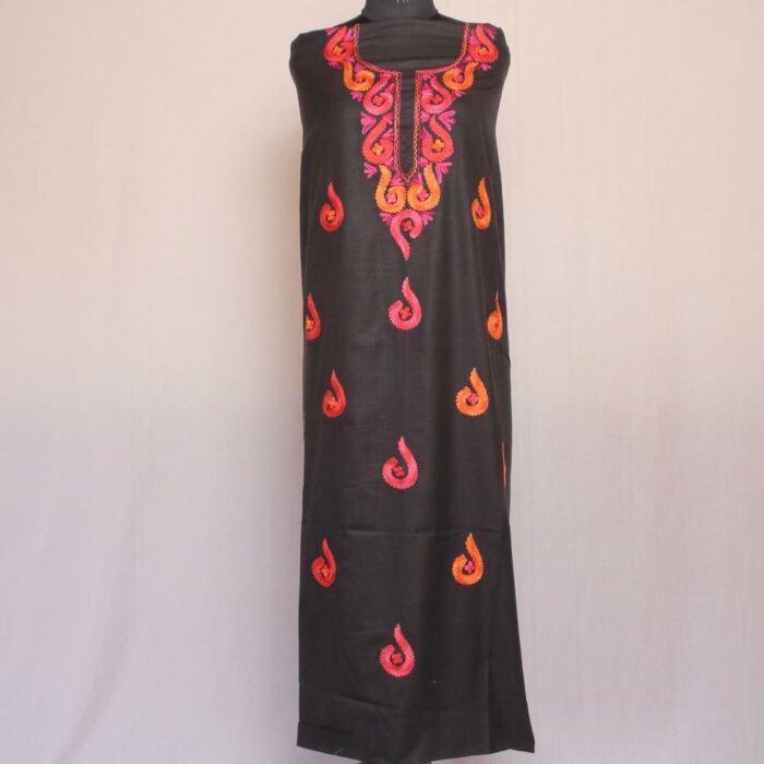 Black Pamposh Ruby Cotton 2pc Suit with Aari Work