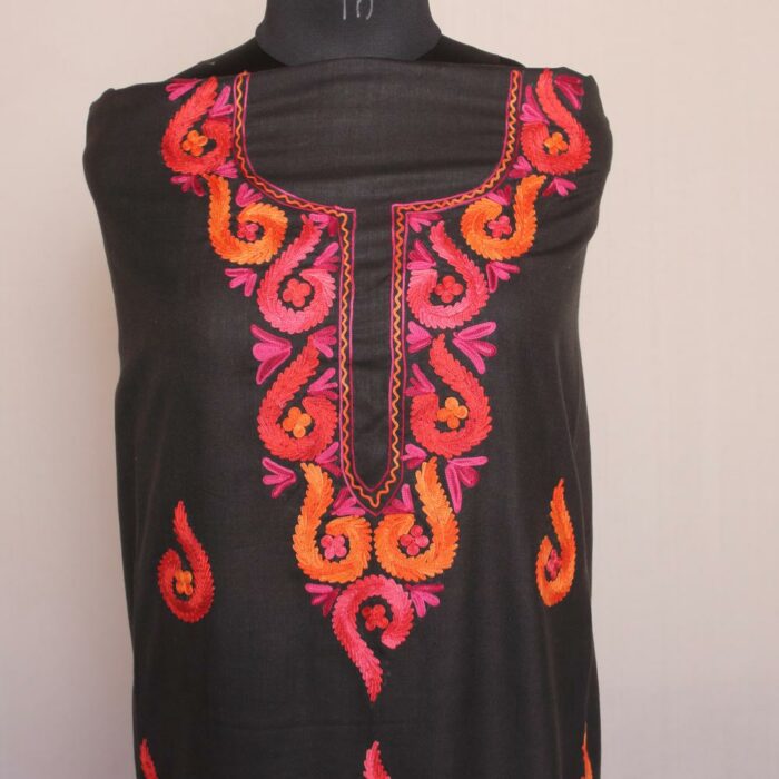 Black Pamposh Ruby Cotton 2pc Suit with Aari Work - Image 2