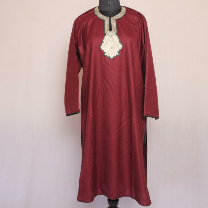 Wine Ruby Cotton Tilla Kurta - Image 2