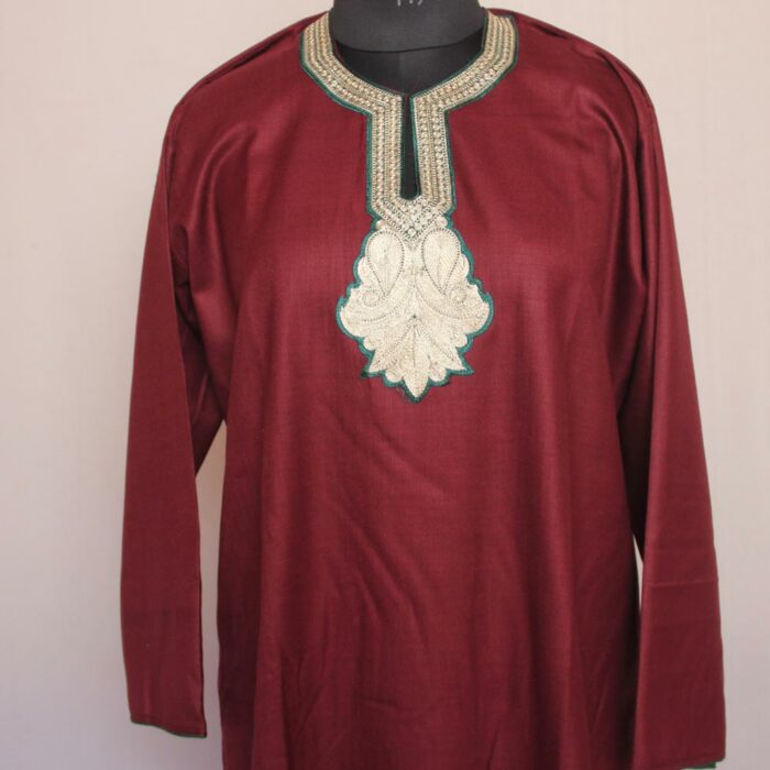 Wine Ruby Cotton Tilla Kurta
