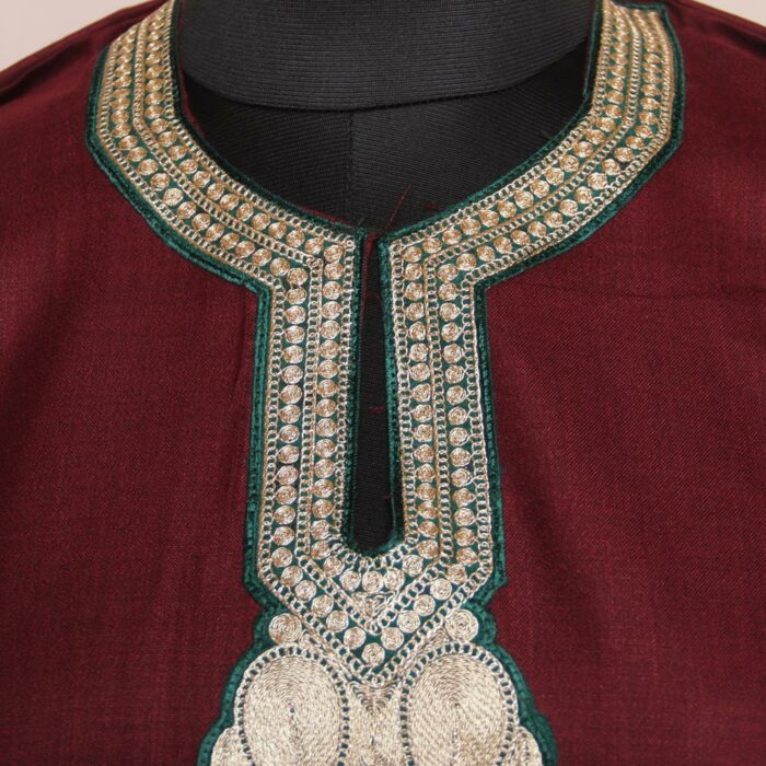 Wine Ruby Cotton Tilla Kurta - Image 3