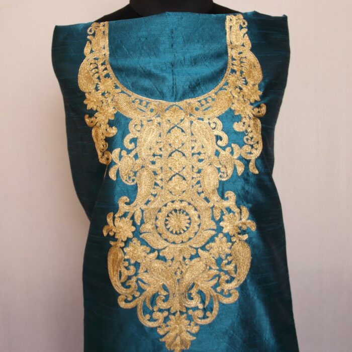 Ferozi Silk Zari Work 2Pc Suit - Image 2