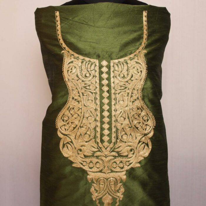 Green Silk Zari Work 2Pc Suit - Image 2