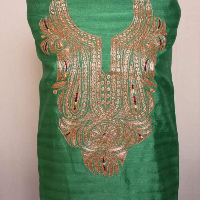 Green Silk Tilla Work 2Pc Suit - Image 2