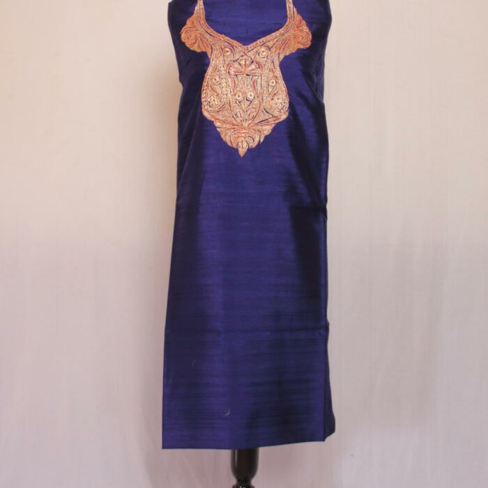 Dark Blue Silk Tilla Work 2Pc Suit