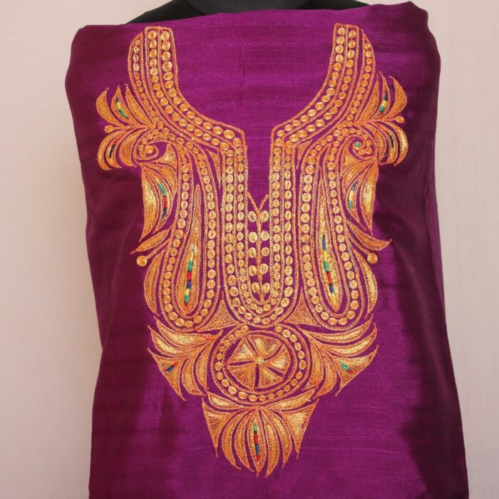 Purple Shahi Silk Tilla Work 2Pc Suit - Image 2