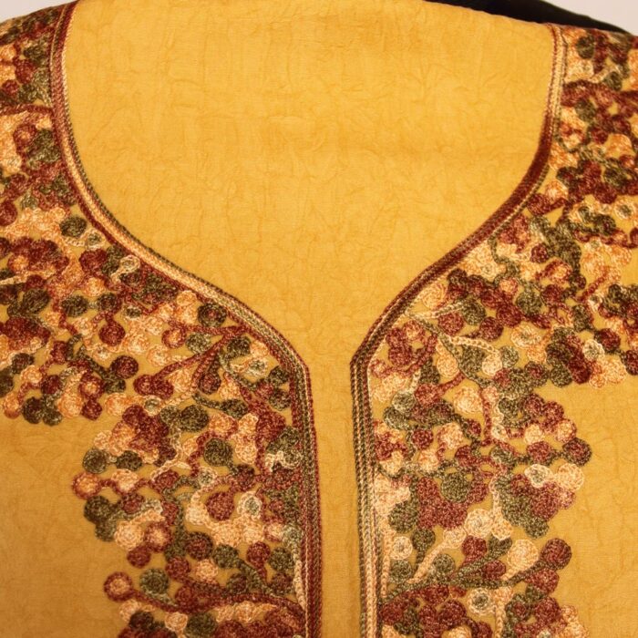 Mustard Crush Cotton 2pc Suit with Aari Work - Image 3