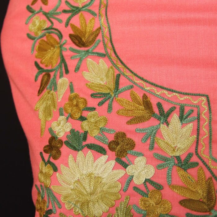 Pink Posh Ruby Cotton 2pc Suit with Aari Work - Image 3