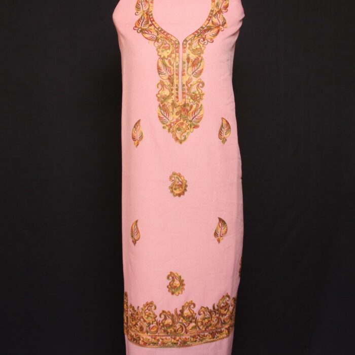 Light Pink Crush Cotton 2pc Suit with Aari Work