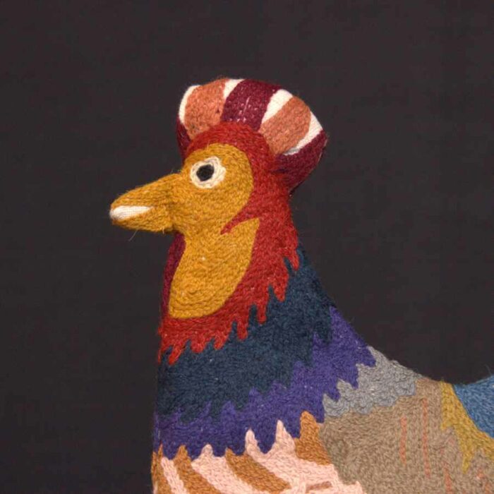 Handmade Rooster Hen Chainstitch Quilted Tea Cozy - Image 2