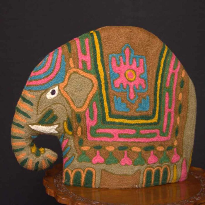Handmade Elephant Chainstitch Quilted Tea Cozy