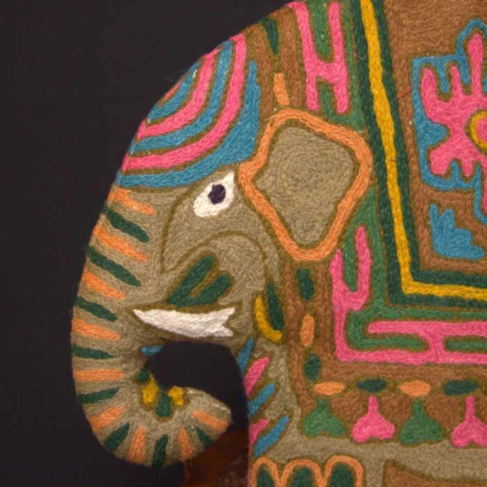 Handmade Elephant Chainstitch Quilted Tea Cozy - Image 2