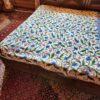 Blue Posh Single Bedcover with Hand Crewel Embroidery