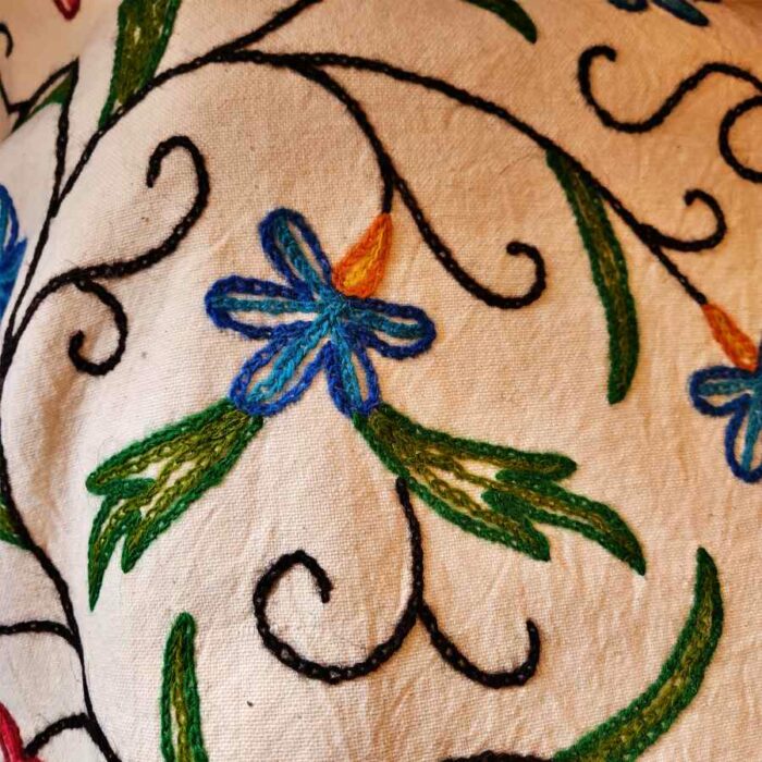 Blue Posh Single Bedcover with Hand Crewel Embroidery - Image 5