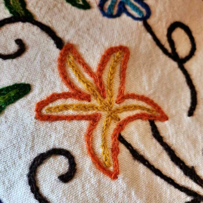 Sabz Chinar Single Bedcover with Hand Crewel Embroidery - Image 5