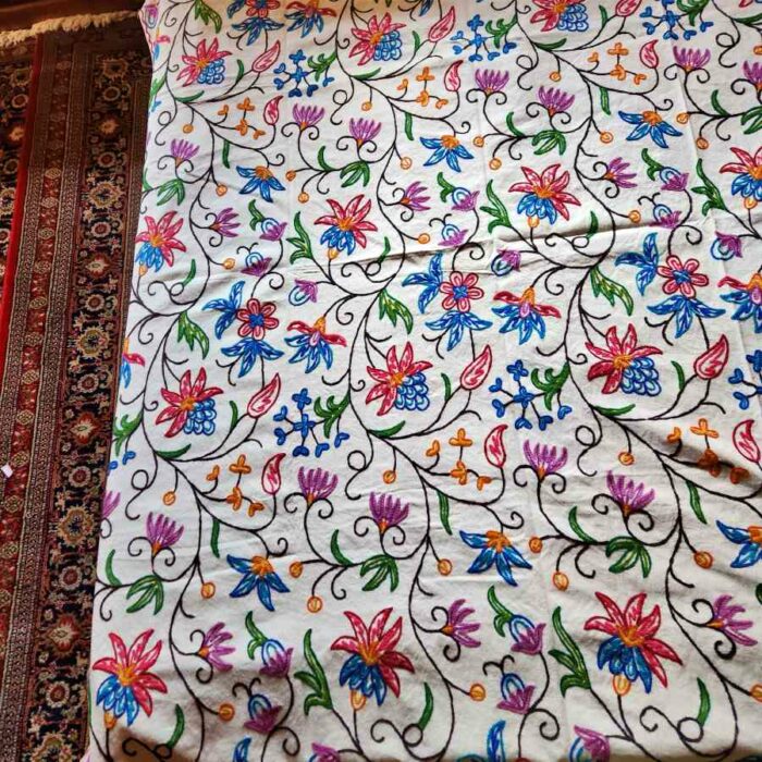 Posh Lokut Violet Single Bedcover with Hand Crewel Embroidery - Image 3