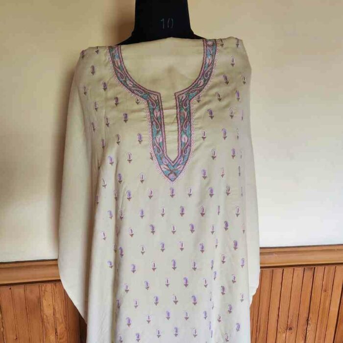 Cream Lizzi Bizzi 2pc Suit with Aari Work - Image 2