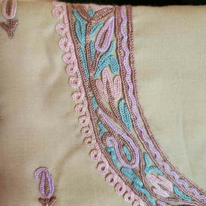 Cream Lizzi Bizzi 2pc Suit with Aari Work - Image 3